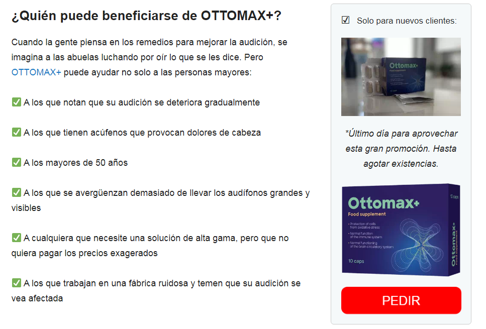 Ottomax+ Ingredientes