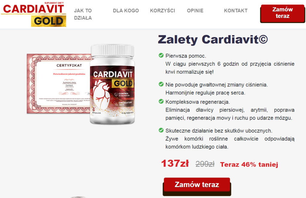 Cardiavit Gold Składniki