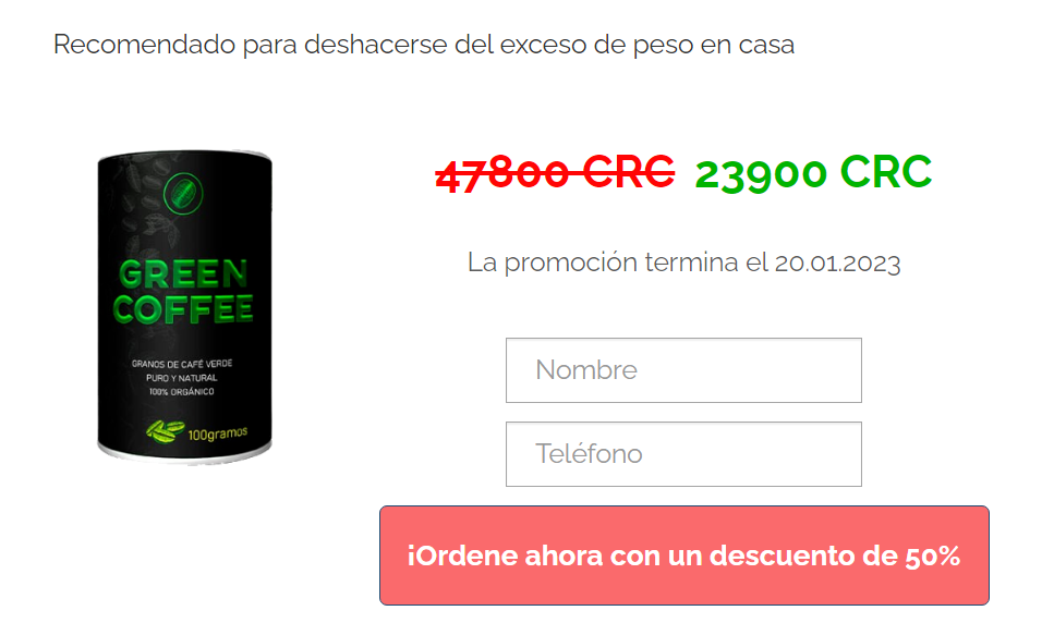 Green Coffee Precio